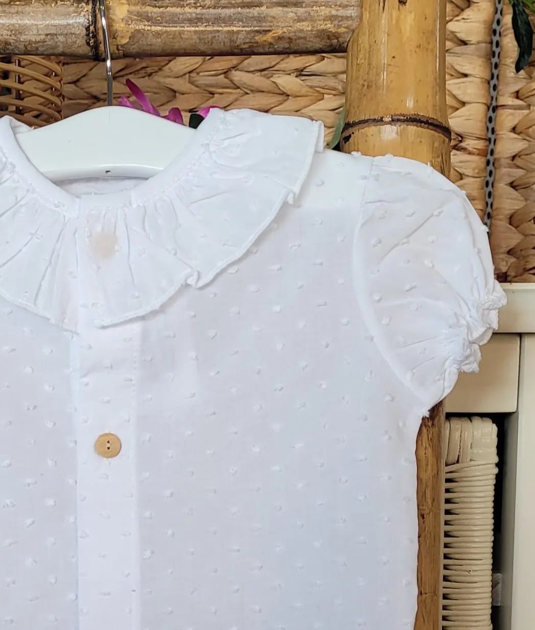 A Blusa Bebé Infantil Plumeti 100% Algodón R130429 Blanca