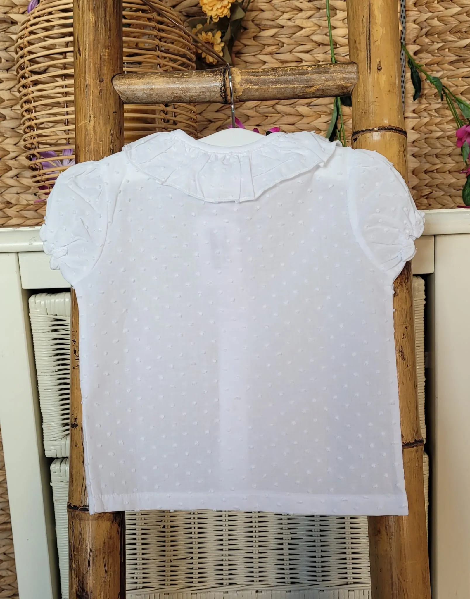 A Blusa Bebé Infantil Plumeti 100% Algodón R130429 Blanca