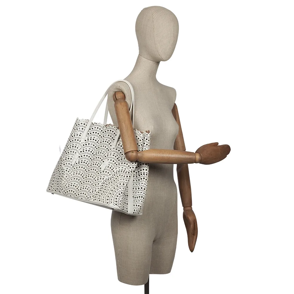 Alaïa Bolso Laser-cut Tote Blanco