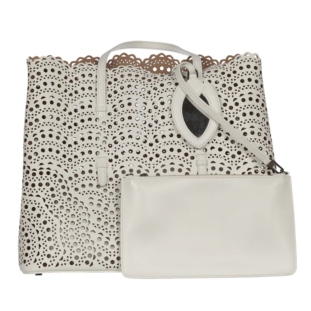 Alaïa Bolso Laser-cut Tote Blanco