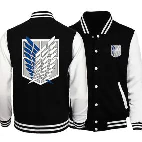 Attack On Titan Baseball Uniform Anime Sports Clothing For Men Loose Oversize X-5xl Sportswears Personality Pocket Jacket Male