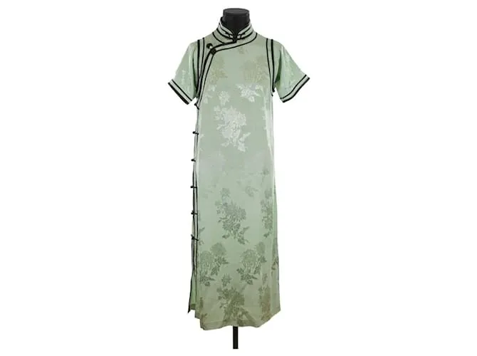 Autre Marque Vestido de seda Verde 