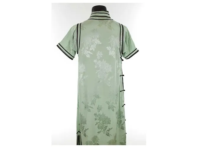 Autre Marque Vestido de seda Verde 