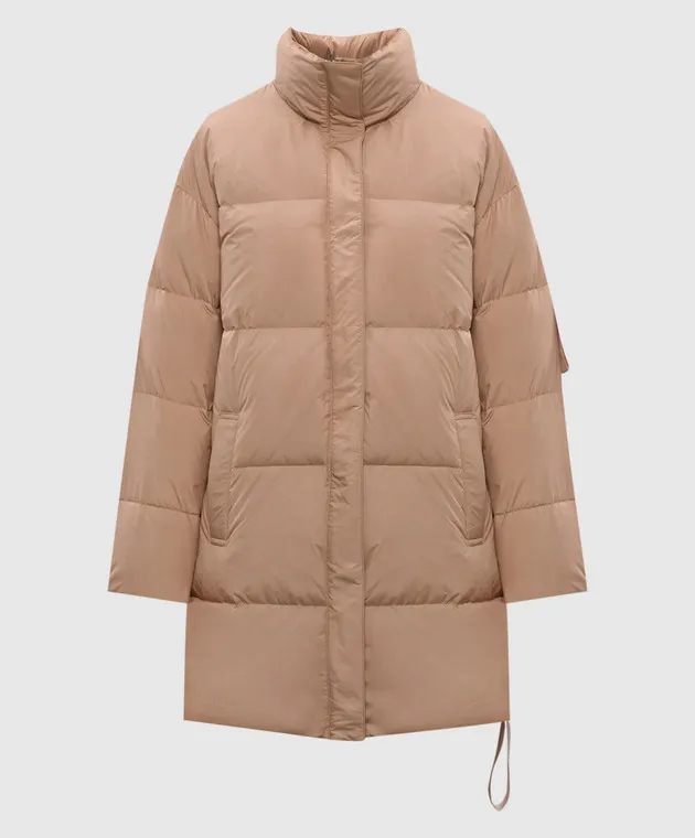 Be Florence Beige leather down jacket