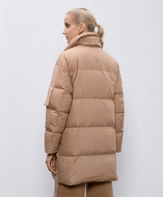 Be Florence Beige leather down jacket