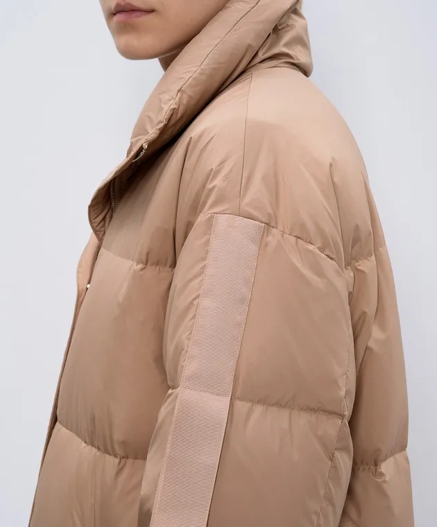 Be Florence Beige leather down jacket