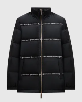 Be Florence Black down jacket with a branded ribbon