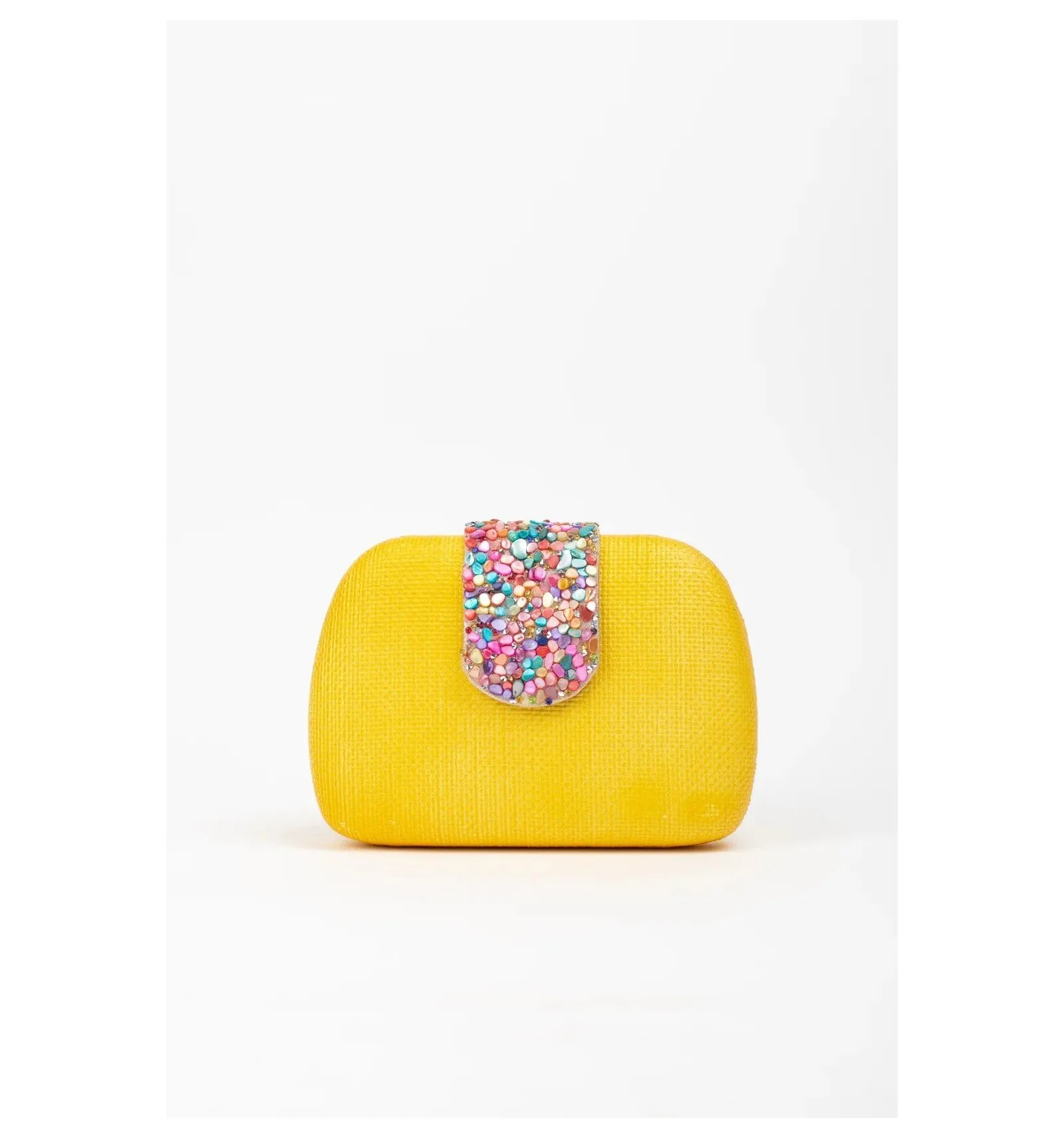 bolso clutch tupre - amarillo