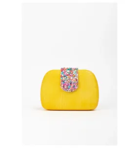 bolso clutch tupre - amarillo