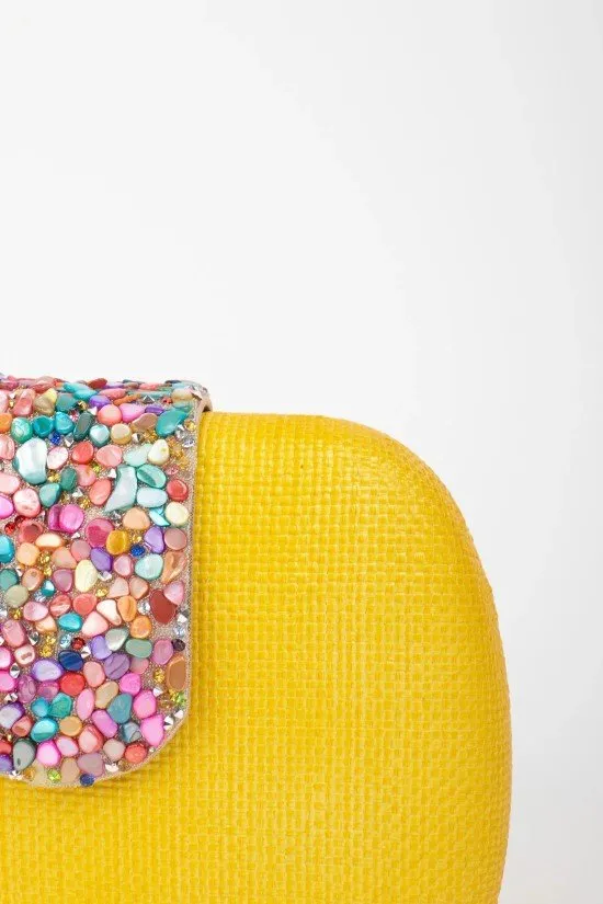 bolso clutch tupre - amarillo