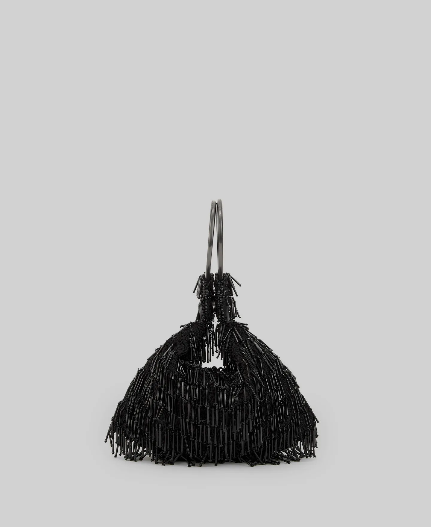 Bolso cóctel abalorios negro mujer