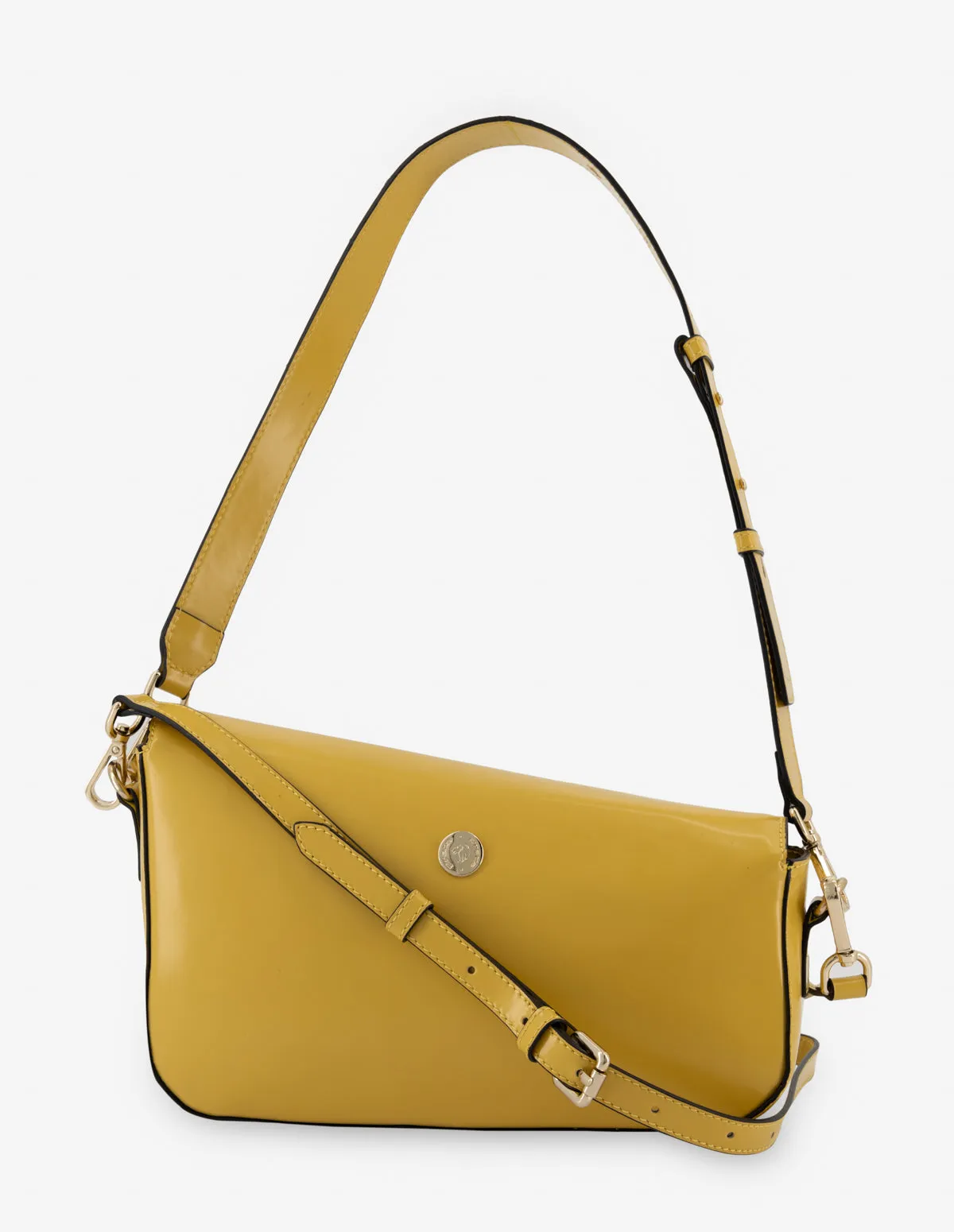 Bolso de hombro en piel florantik color amarillo asimétrico para mujer