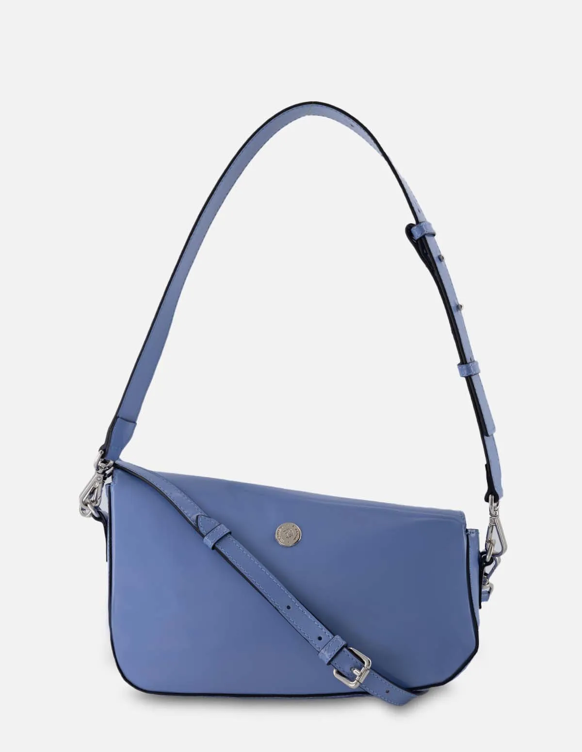 Bolso de hombro en piel florantik color azul asimétrico para mujer