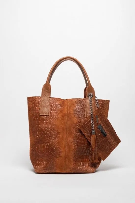 bolso de piel elena - camel