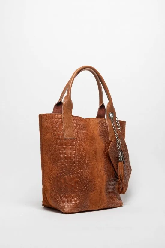 bolso de piel elena - camel