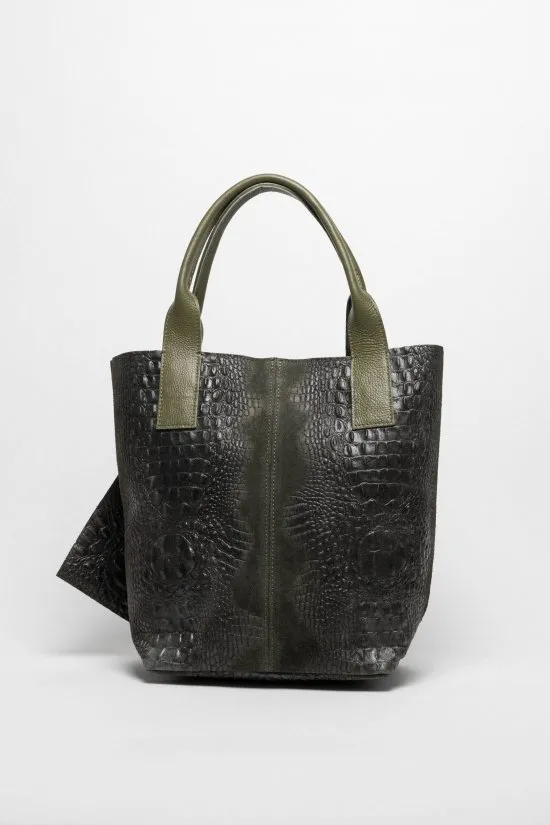 bolso de piel elena - verde oscuro