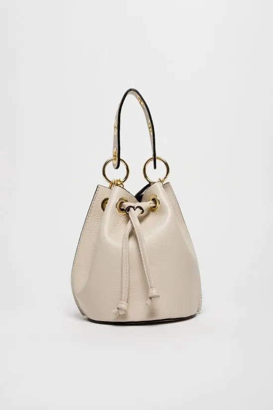 bolso de piel loupe - beige