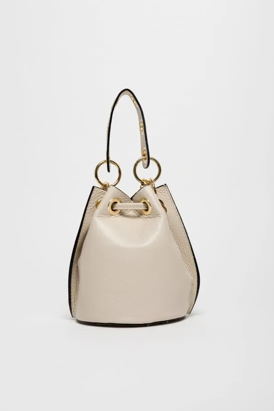 bolso de piel loupe - beige