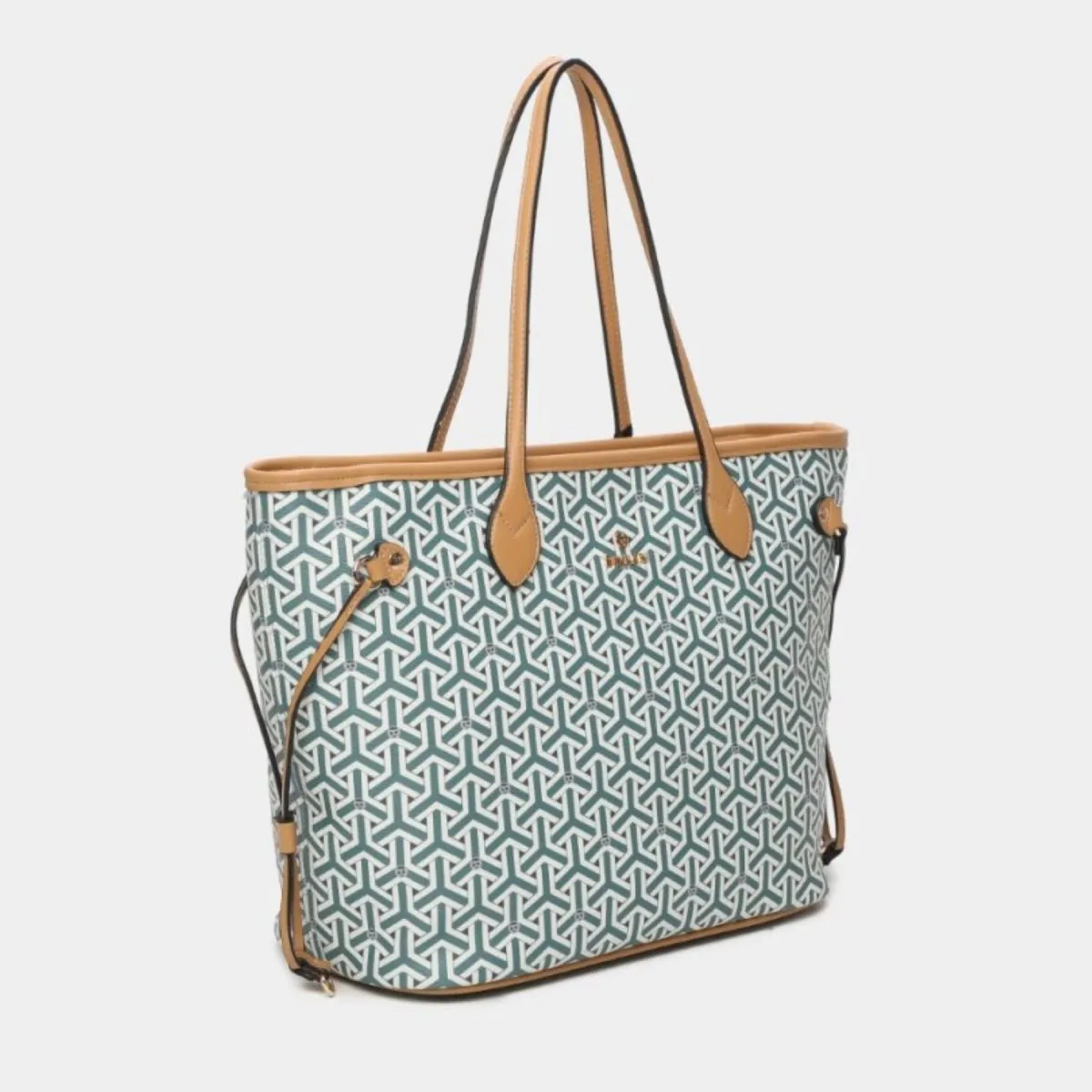 Bolso shopper para mujer Iera Binnari azul y beige Cnp20043