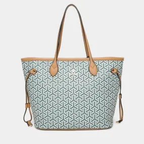 Bolso shopper para mujer Iera Binnari azul y beige Cnp20043