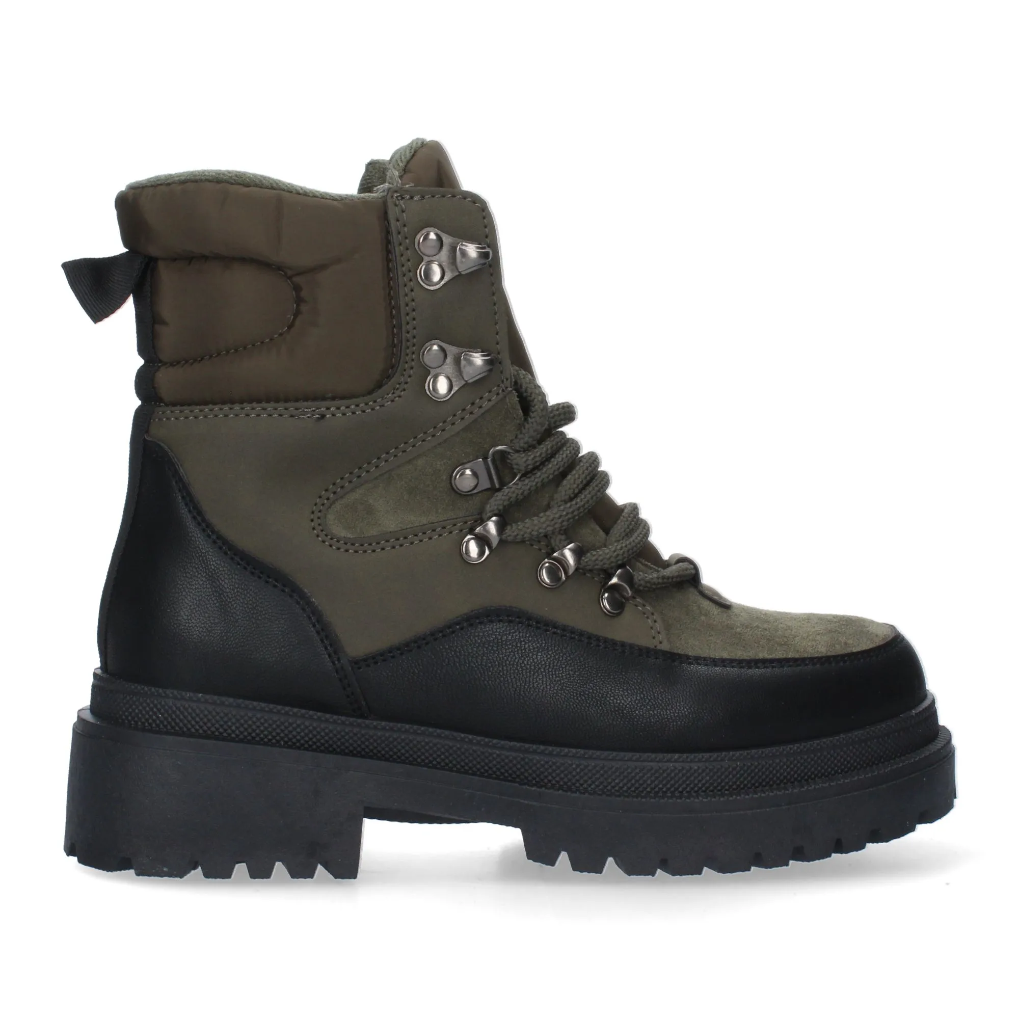 Botas de montaña planas para mujer color verde 2CD-2063