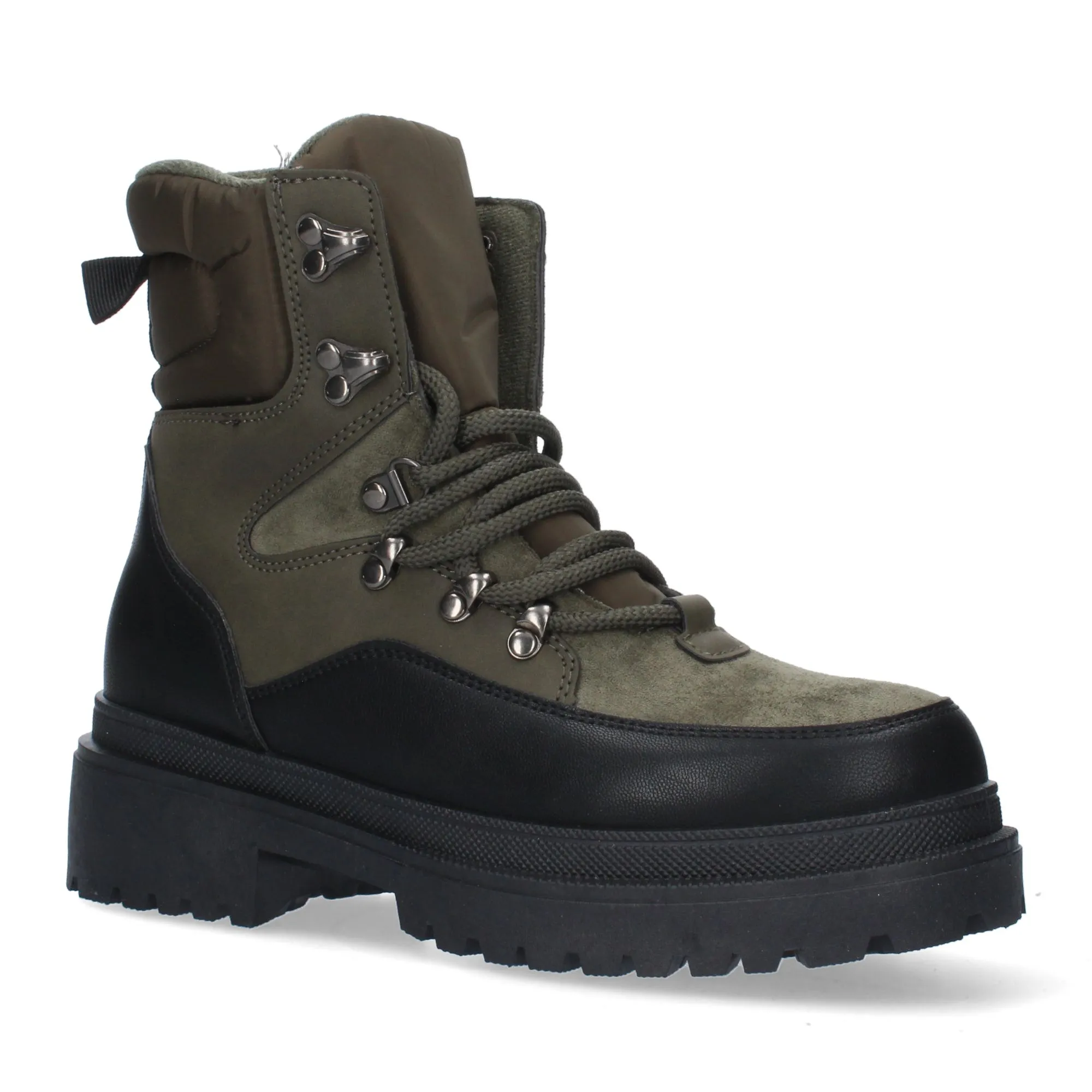 Botas de montaña planas para mujer color verde 2CD-2063