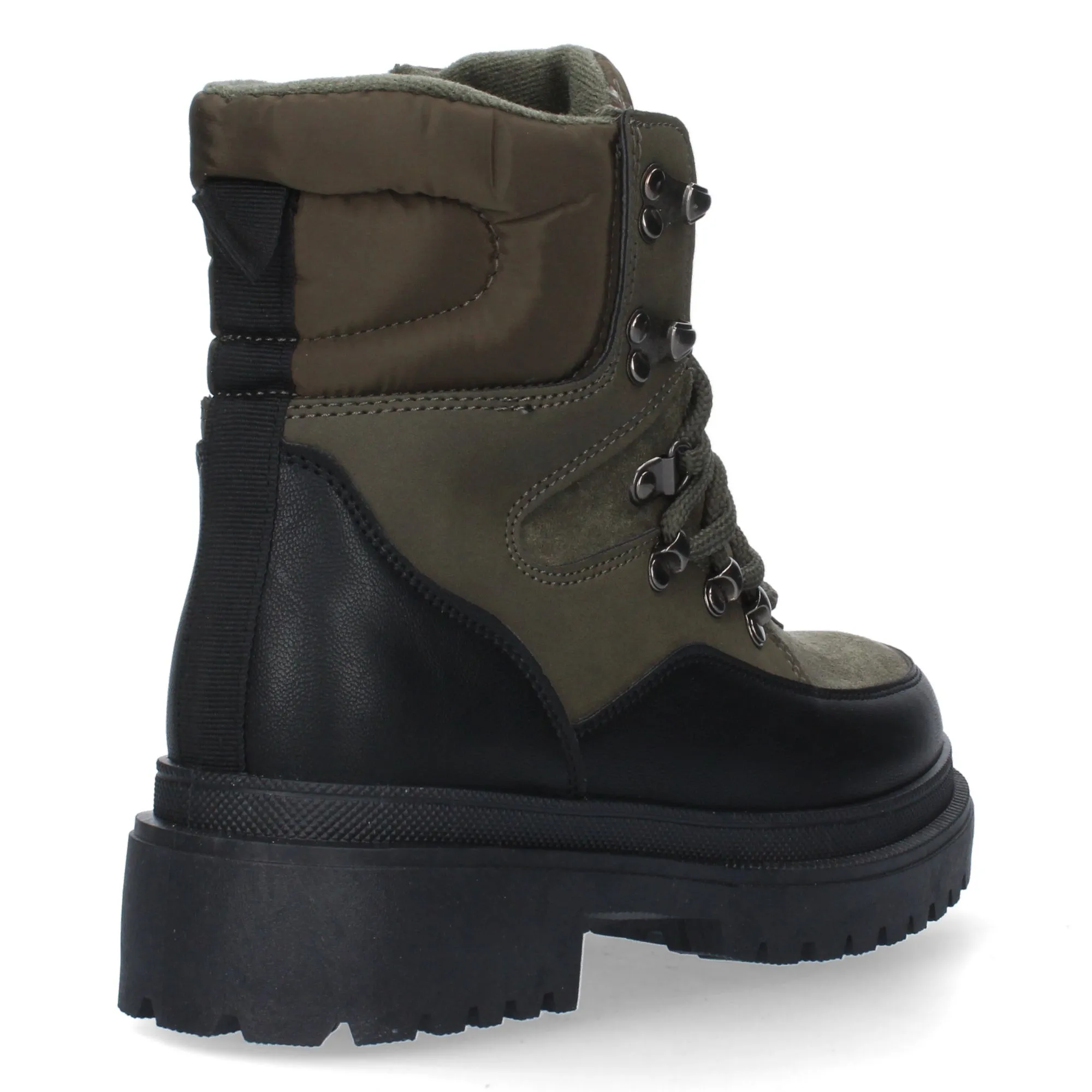 Botas de montaña planas para mujer color verde 2CD-2063