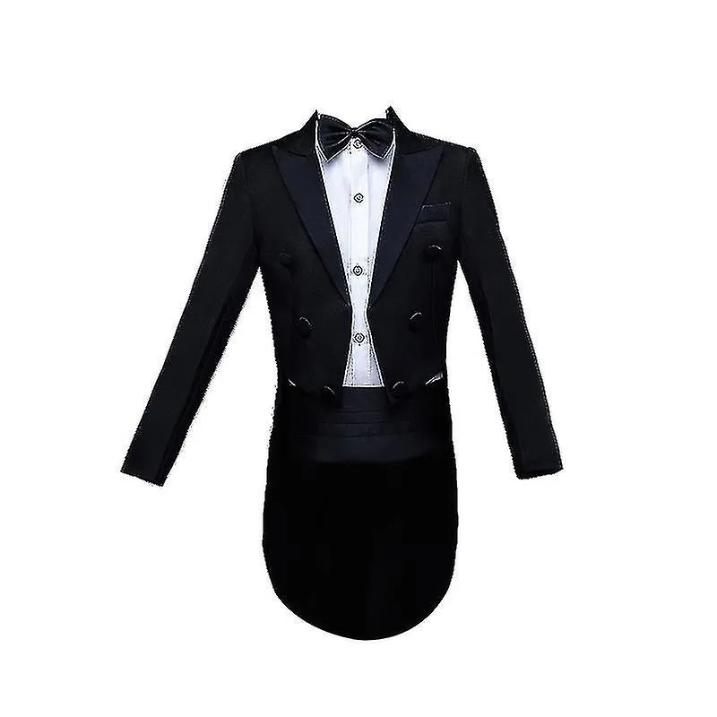 Boy's 5-piece Tuxedo Set with Dress Shirt Bow Tie Jacket and Pants