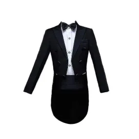 Boy's 5-piece Tuxedo Set with Dress Shirt Bow Tie Jacket and Pants