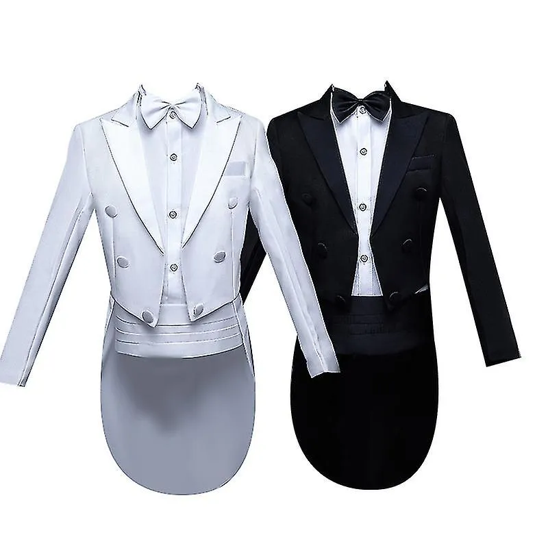 Boy's 5-piece Tuxedo Set with Dress Shirt Bow Tie Jacket and Pants