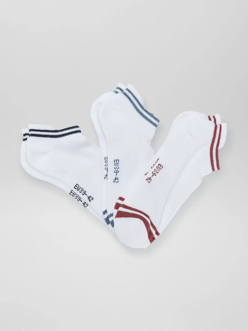 Calcetines de deporte invisibles - Pack de 3 - BLANCO