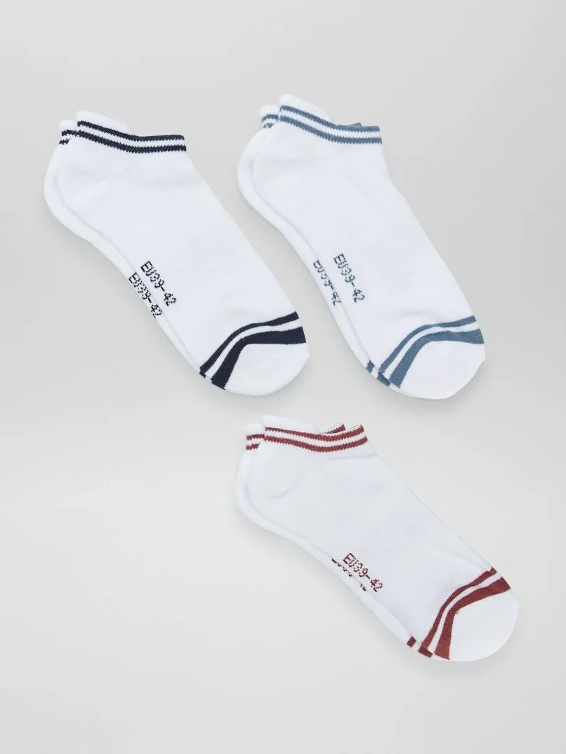 Calcetines de deporte invisibles - Pack de 3 - BLANCO