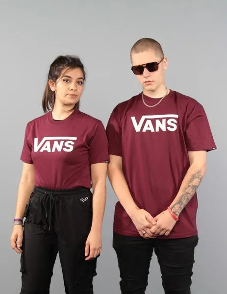 Camiseta VANS CLASSIC - Burgundy/White