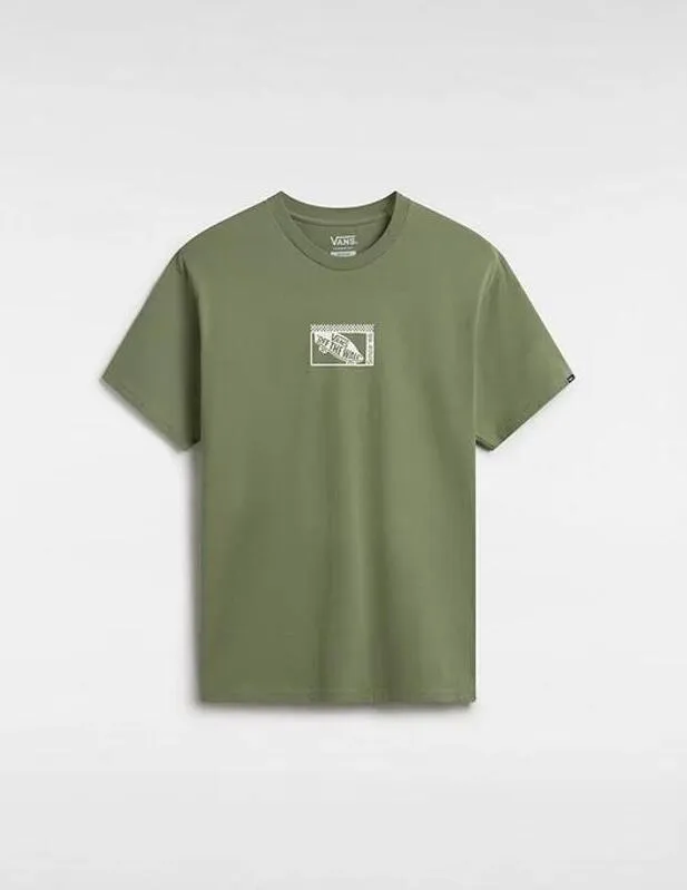 Camiseta Vans Tech Box Se Tee en Verde pata Hombre