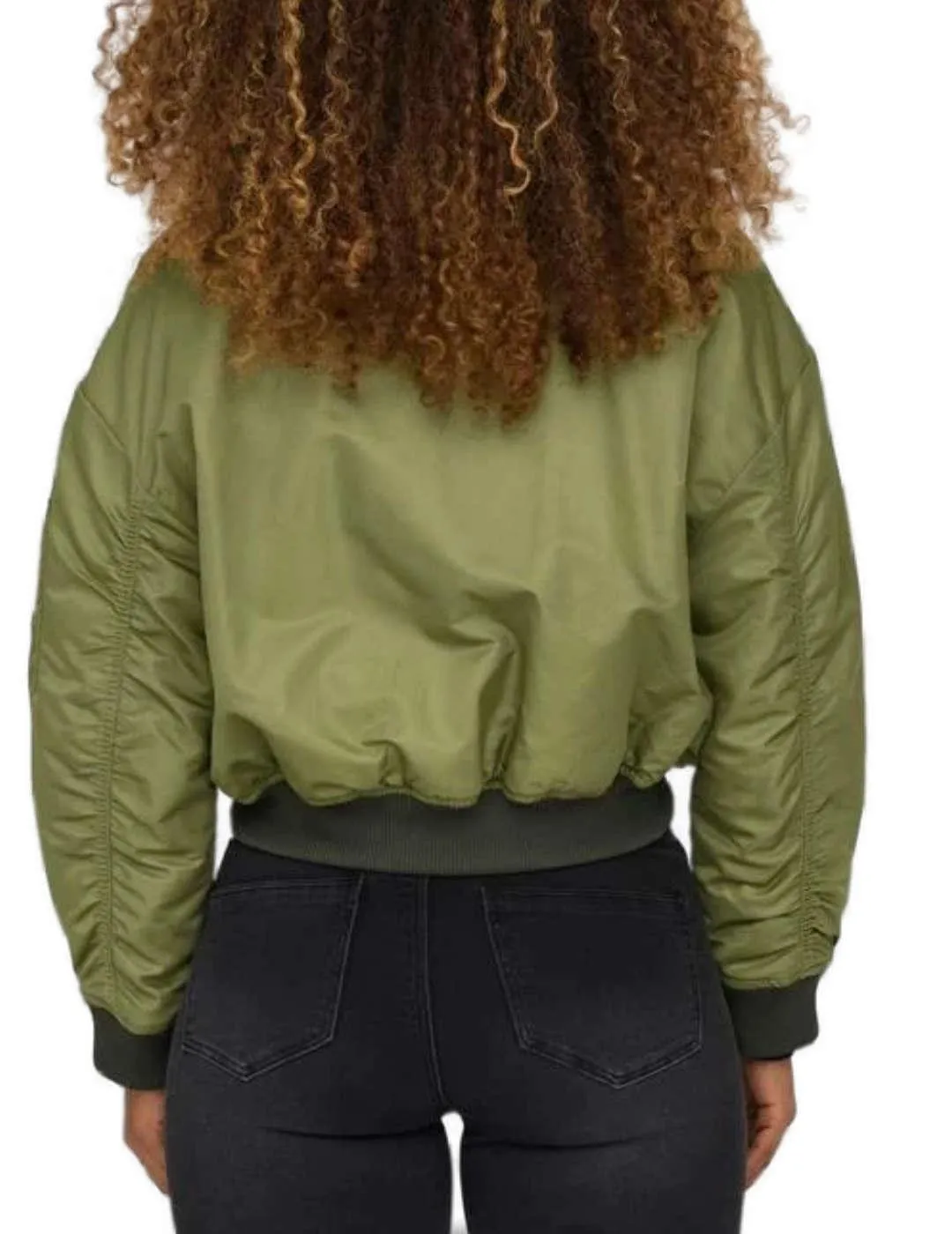 Cazadora bomber cropped Only Svea verde Regular para mujer