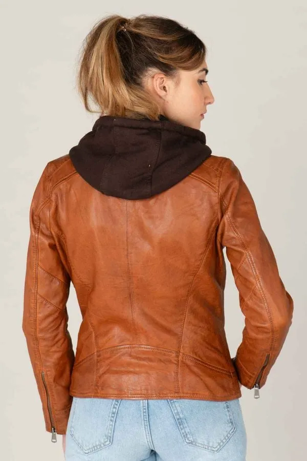 Chaqueta Mujeres Cityzen Isabela Hood Cognac