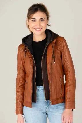 Chaqueta Mujeres Cityzen Isabela Hood Cognac