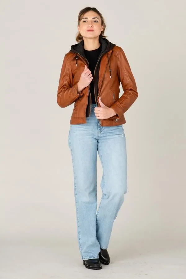 Chaqueta Mujeres Cityzen Isabela Hood Cognac