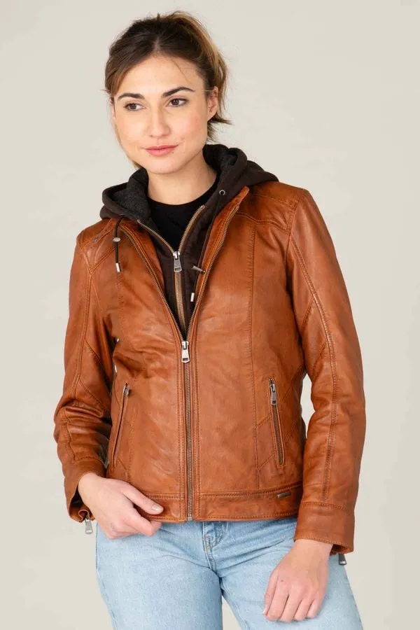 Chaqueta Mujeres Cityzen Isabela Hood Cognac