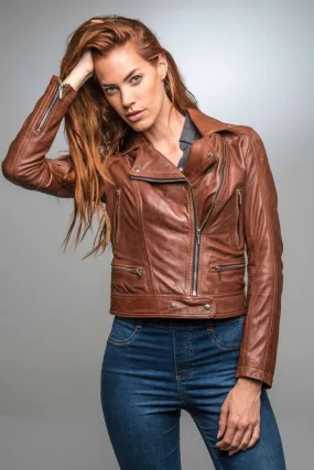 Chaqueta Mujeres Rose Garden Panema Lamb Castel Dark Cognac Zz10