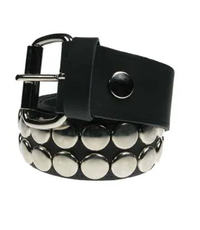 Cinturon cuero con tachuela redonda rock punk round stud leather belt Bullet69