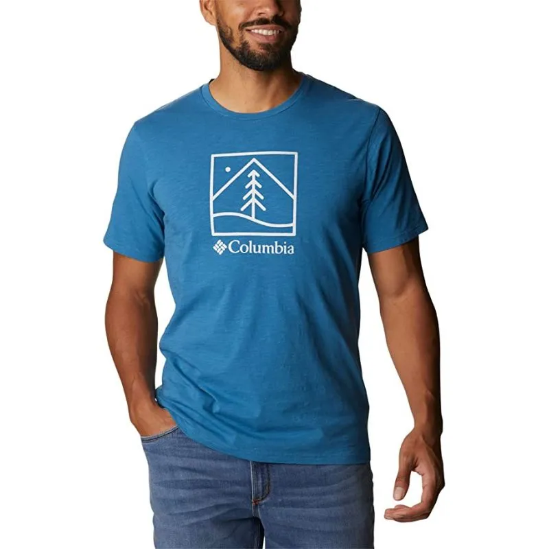 Columbia M Break It Down™ Ss Tee (Mineral Blue, Plant It Graphic) Men