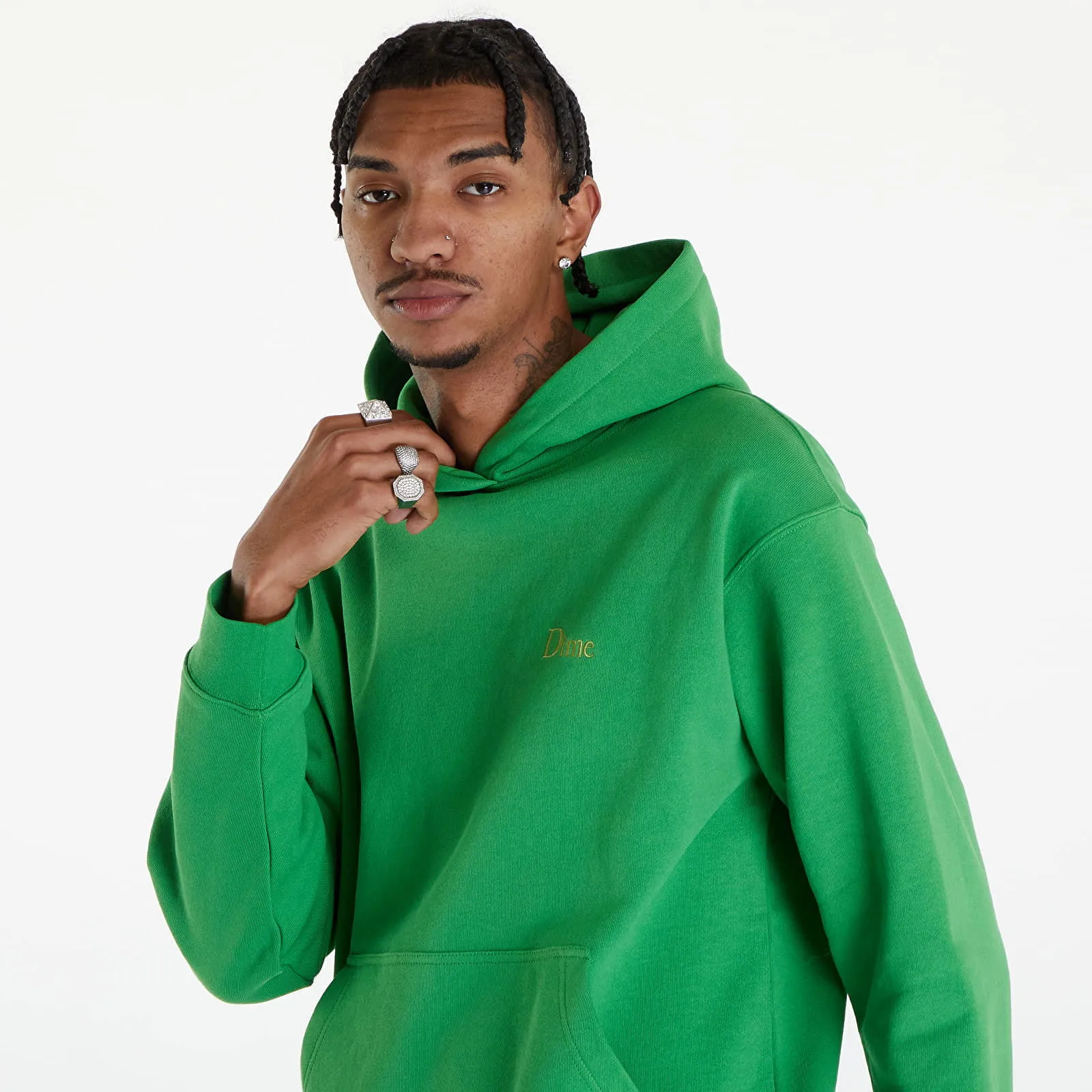 Dime Classic Small Logo Hoodie Kelly Green