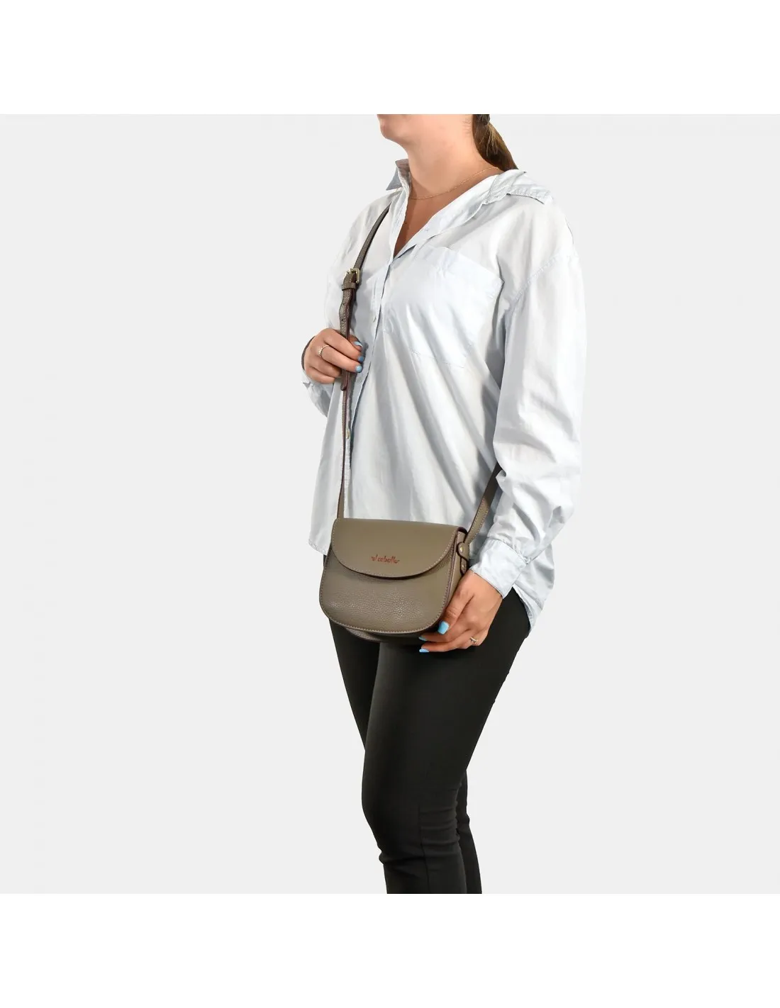 EL CABALLO Bolso bandolera mini en piel con solapa para mujer