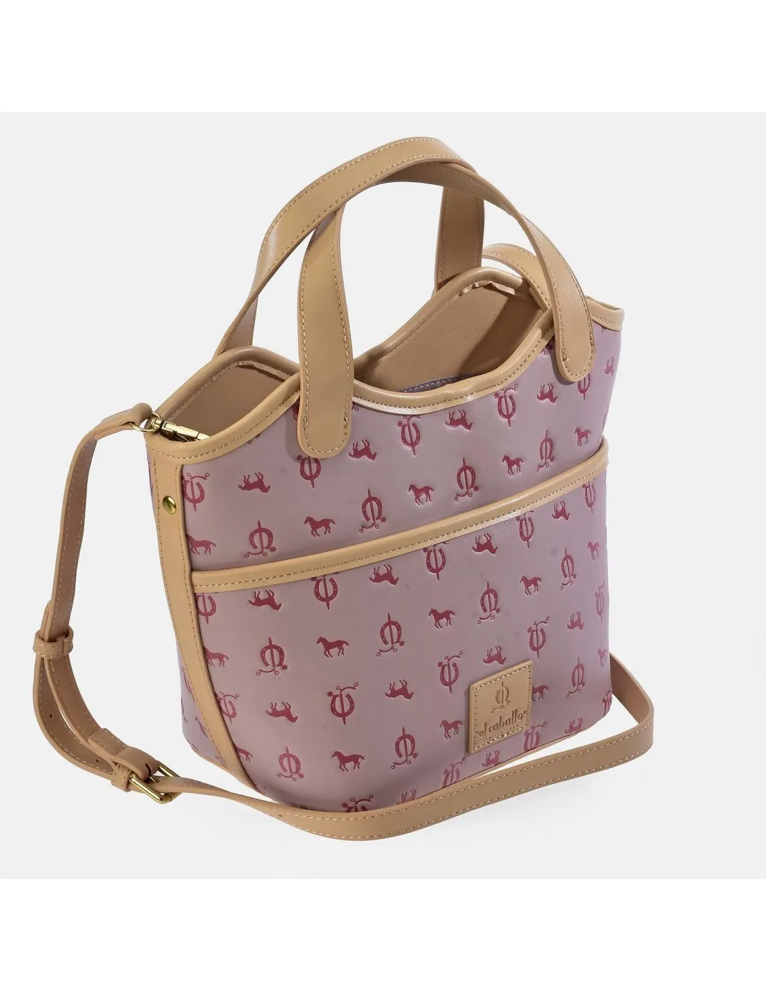 EL CABALLO bolso de mano con bandolera para mujer en calidad logo estampado sintético