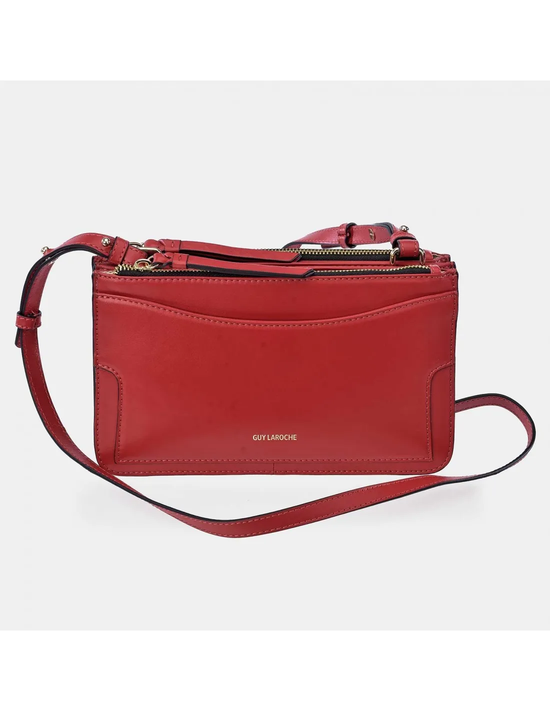 GUY LAROCHE bolso bandolera piel con fuelles para mujer