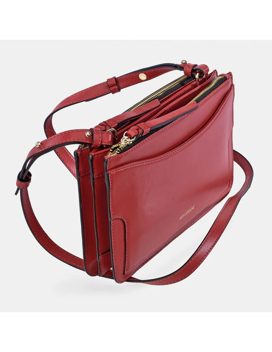 GUY LAROCHE bolso bandolera piel con fuelles para mujer