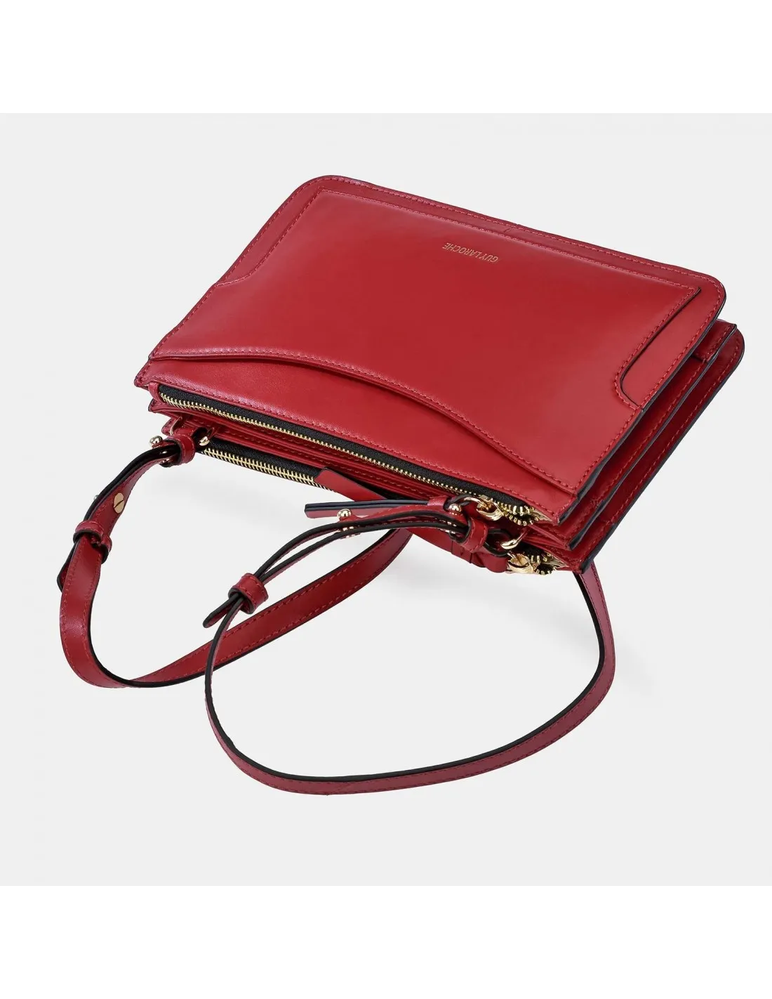 GUY LAROCHE bolso bandolera piel con fuelles para mujer