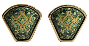 Hermès Aretes Dorado Verde 