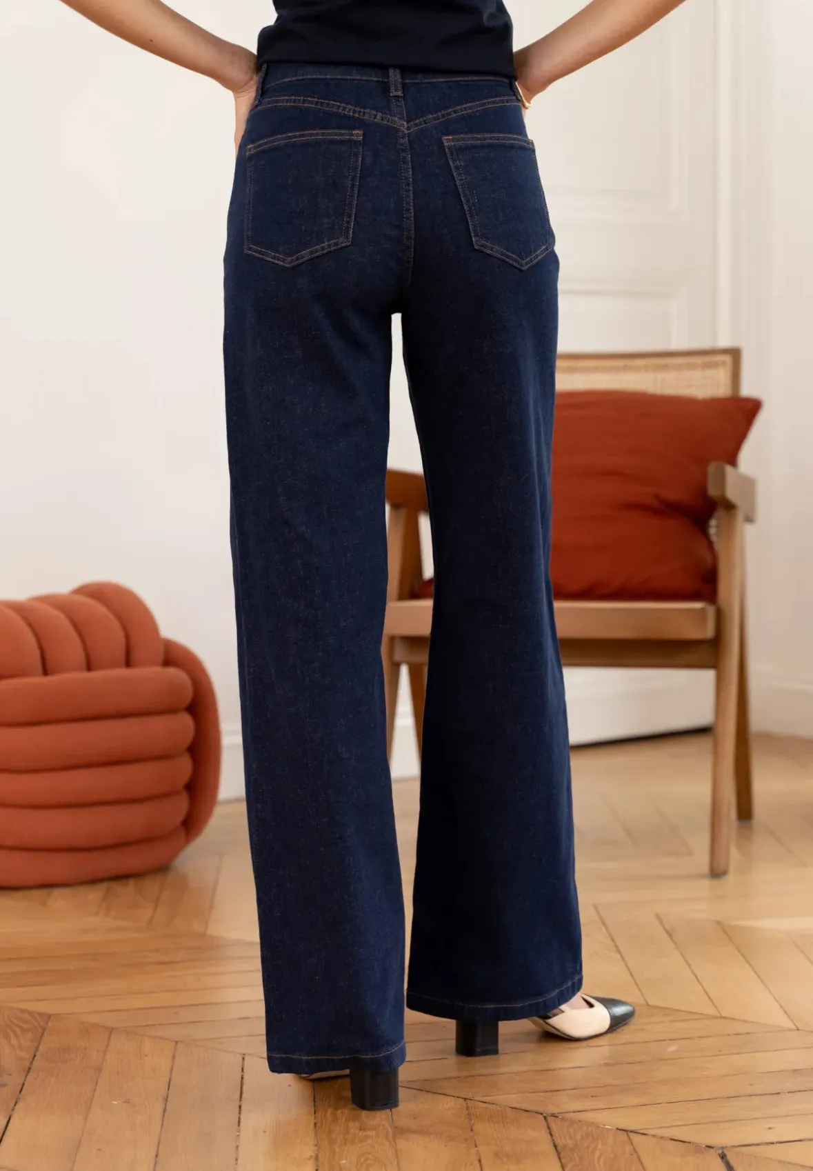 Jeans Wide Leg Azul Oscuro